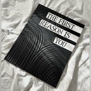 Textured art “first reason..” black